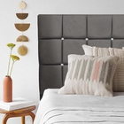 Cabeceira Estofada Espanha 140cm Casal Strass Suede Cinza - A