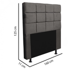 Cabeceira Estofada Espanha 160cm Queen Size Quarto Box Suede
