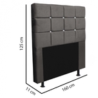 Cabeceira Estofada Espanha 160cm Queen Size Strass Suede Cinz