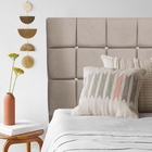 Cabeceira Estofada Espanha 195cm King Size Strass Corino Bege