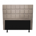 Cabeceira Estofada Espanha 195cm King Size Strass Corino Bege