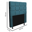 Cabeceira Estofada Espanha 195cm King Size Strass Suede Azul