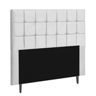 Cabeceira Estofada Espanha 195cm King Strass Courino Branco -