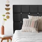 Cabeceira Estofada Espanha 90cm Solteiro Strass Corino Preto