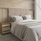 Cabeceira Estofada Extensível Casal/queen/king Com 2 Mesas De