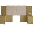 Cabeceira Estofada Extensível Casal/queen/king Com 2 Mesas De