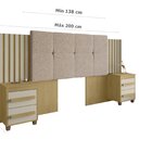 Cabeceira Estofada Extensível Casal/queen/king Com 2 Mesas De