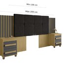 Cabeceira Estofada Extensível Casal/queen/king Com 2 Mesas De