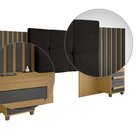 Cabeceira Estofada Extensível Casal/queen/king Com 2 Mesas De