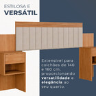 Cabeceira Estofada Extensível Com 2 Mesas De Cabeceira Linho