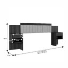 Cabeceira Estofada Extensível Com 2 Mesas De Cabeceira Linho