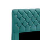 Cabeceira Estofada Fernanda 140 Cm Casal Veludo Turquesa Cian