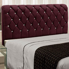Cabeceira Estofada Fernanda 1 40 Casal Veludo Vinho - Star Co