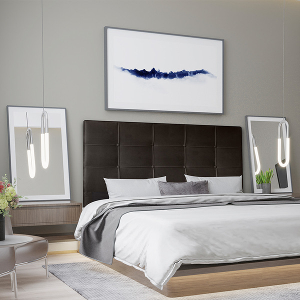 Cabeceira Estofada Flora Casal 140 Cm Para Cama Box Suede Esc