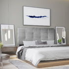 Cabeceira Estofada Flora Queen 160 Cm Para Cama Box Suede Cin