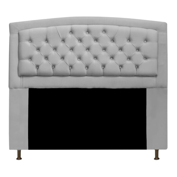 Cabeceira Estofada Geovana 195 Cm King Size Com Capitonê Sued