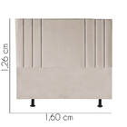 Cabeceira Estofada Grécia 160cm Queen Courino Bege - D A Decor