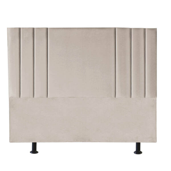 Cabeceira Estofada Grécia 160cm Queen Courino Bege - D A Decor
