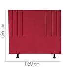 Cabeceira Estofada Grécia 160cm Queen Suede Vermelho - D A De