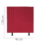 Cabeceira Estofada Grécia 90cm Solteiro Courino Vermelho - D