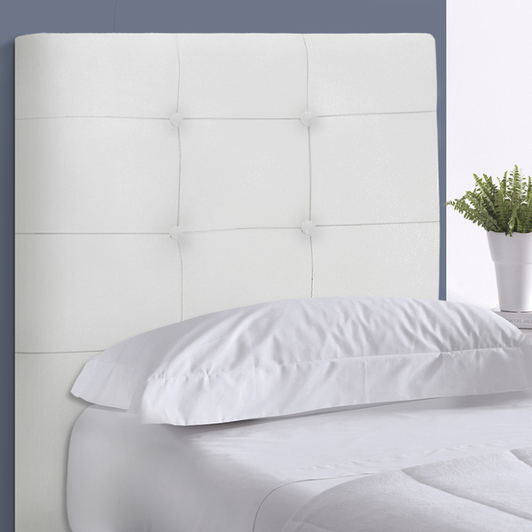 Cabeceira Estofada Helena 90cm Corino Branco Bnn Decor