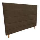 Cabeceira Estofada Helena Cama Box Viúva Suede Marrom 120cm