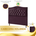 Cabeceira Estofada Holanda 1,40 Casal 2.0 Veludo Star Confort