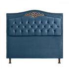 Cabeceira Estofada Holanda 1,60 Queen Veludo Azul