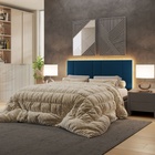 Cabeceira Estofada Iluminação Led Cama Queen Size 160 Cm Velu