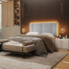 Cabeceira Estofada Iluminação Led Glow Cama Box Casal 140 Cm