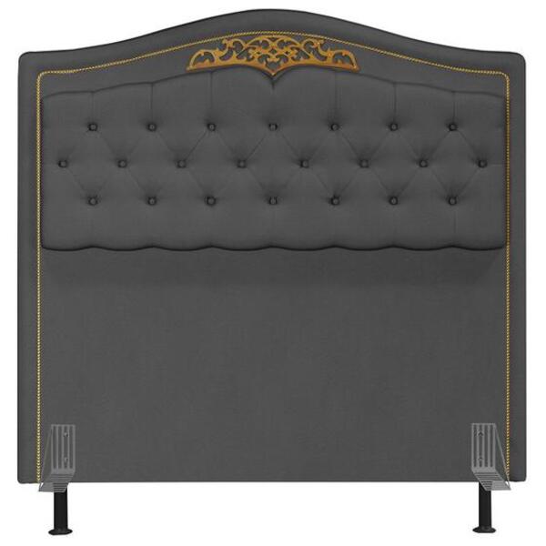 Cabeceira Estofada Kate King 195 Cm Para Cama Box Suede Cinza