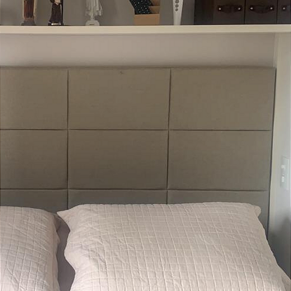 Cabeceira Estofada King 12 Blocos Não É Segredo Linho Bege 19