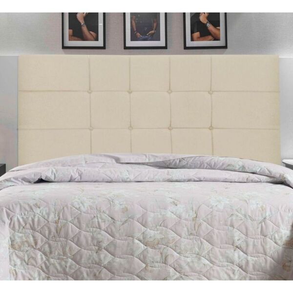 Cabeceira Estofada King 195 Cm Barcelona Suede Bege - Jbe