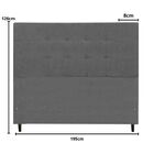 Cabeceira Estofada King 195 Cm Barcelona Suede Cinza - Jbe