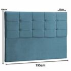 Cabeceira Estofada King 195 Cm Jordania Suede Azul Turquesa