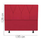 Cabeceira Estofada King 195cm Jade Courino Vermelho - D A Dec
