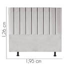 Cabeceira Estofada King 195cm Sophia Suede Cinza Claro - D A