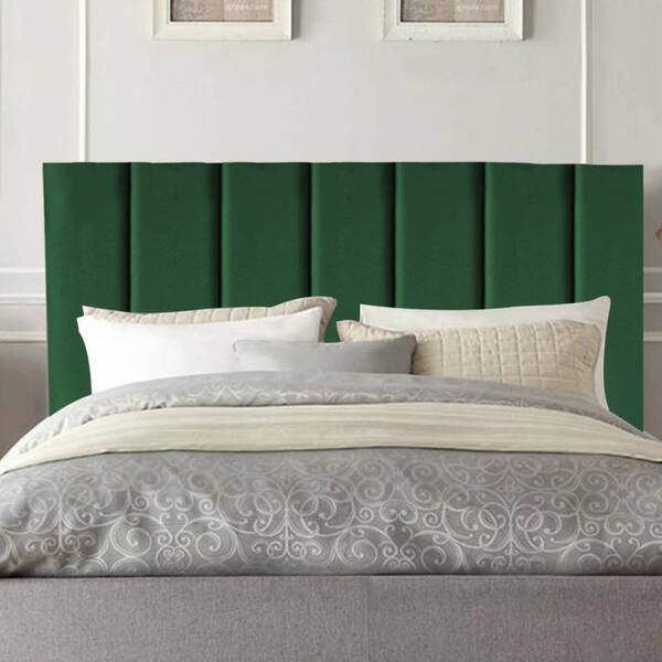 Cabeceira Estofada King 195cm Sophia Suede Verde - D A Decor