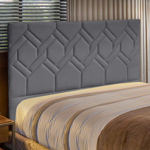 Cabeceira Estofada King 195cm Veludo Alana Js Móveis