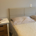 Cabeceira Estofada King 6 Blocos Não É Segredo Linho Cru 195x