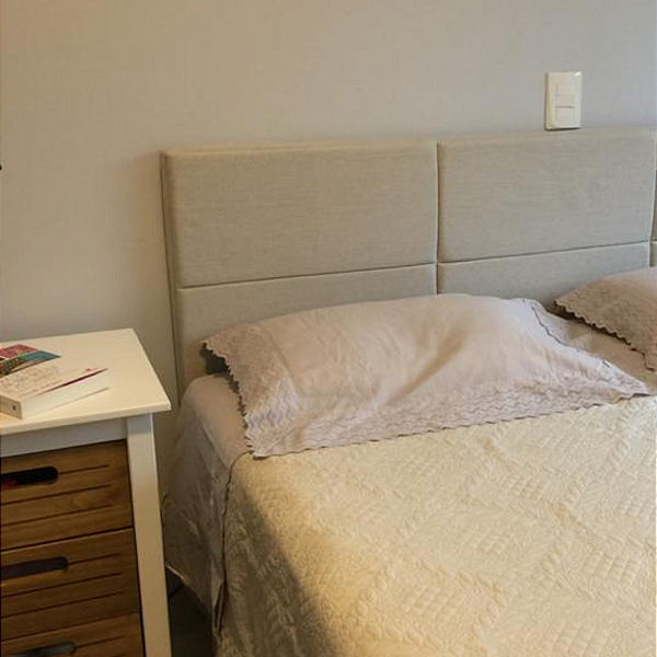 Cabeceira Estofada King 6 Blocos Não É Segredo Linho Cru 195x