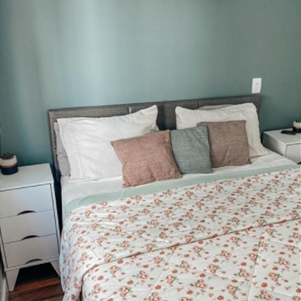 Cabeceira Estofada King 6 Blocos Não É Segredo Linho Marrom C