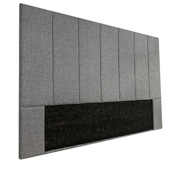 Cabeceira Estofada King 7 Blocos Não É Segredo Linho Cinza Cl