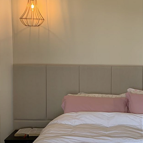 Cabeceira Estofada King 7 Blocos Não É Segredo Linho Cru Mesc