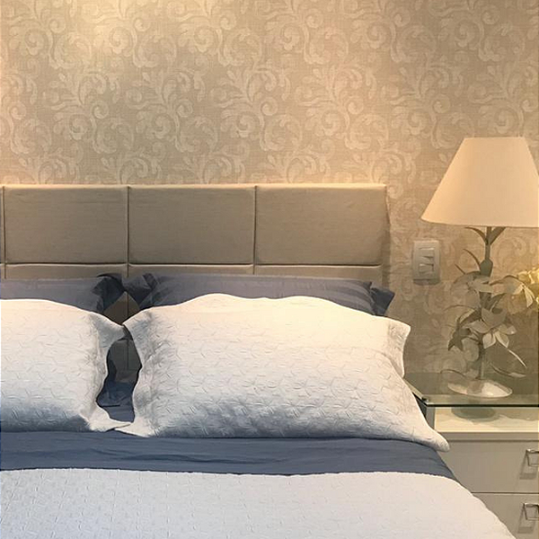 Cabeceira Estofada King 8 Blocos Não É Segredo Linho Bege 195