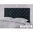 Cabeceira Estofada King Size Pixar Veludo Animale Azul Petról