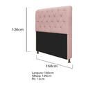 Cabeceira Estofada Lady 160 Cm Queen Size Com Capitonê Suede
