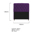 Cabeceira Estofada Lady 160 Cm Queen Size Com Capitonê Suede