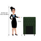 Cabeceira Estofada Lady 90 Cm Solteiro Com Capitonê  Suede Ve