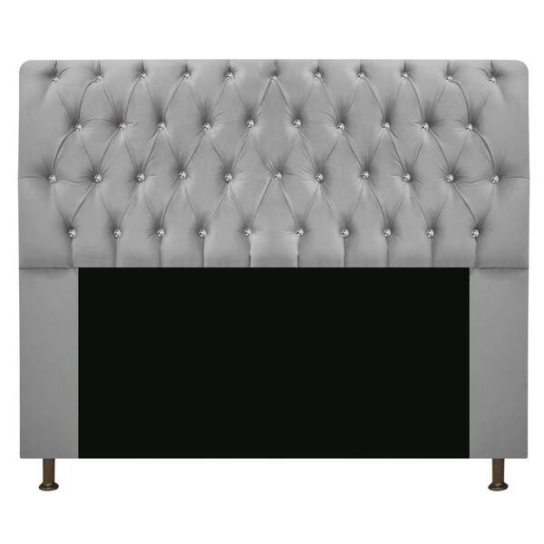 Cabeceira Estofada Lady Com Strass 160 Cm Queen Size Suede -